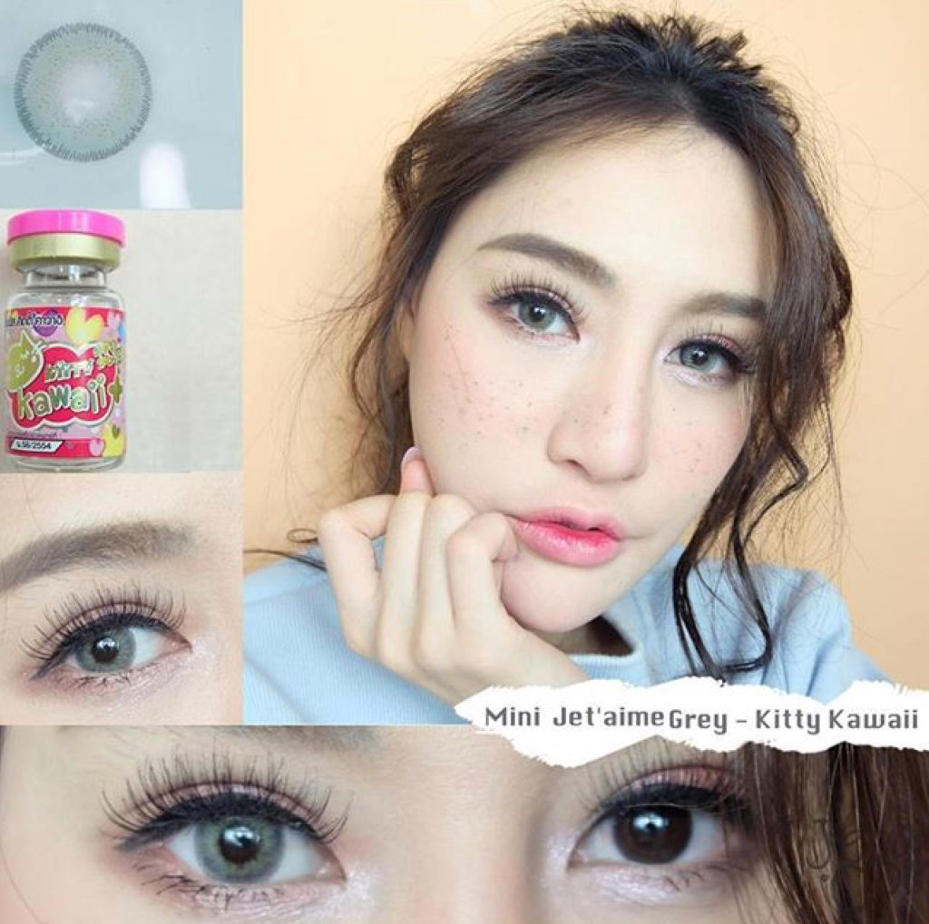 Kitty Kawaii Je t'aime Gray Monthly Colored Contacts - Image 3