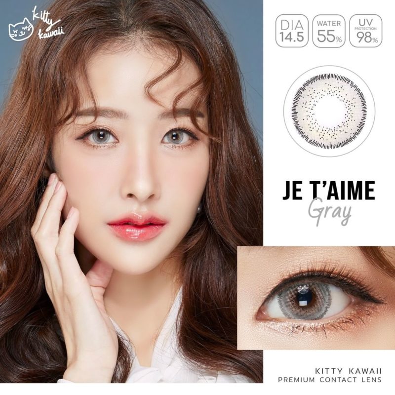 Kitty Kawaii Je t'aime Gray Monthly Colored Contacts - Image 15
