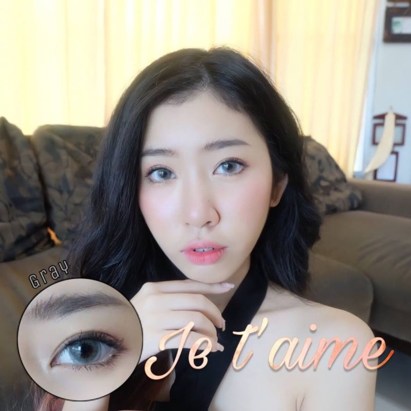 Kitty Kawaii Je t'aime Gray Monthly Colored Contacts - Image 14