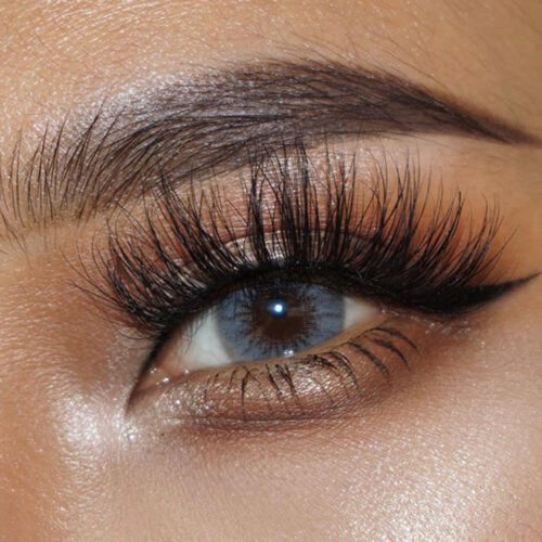 Pitchy Solotica Gray monthly colored contacts enhance dark eyes with an ash-gray tone and soft glow for a luminous, natural look. Powers 0.00 to -10.00.