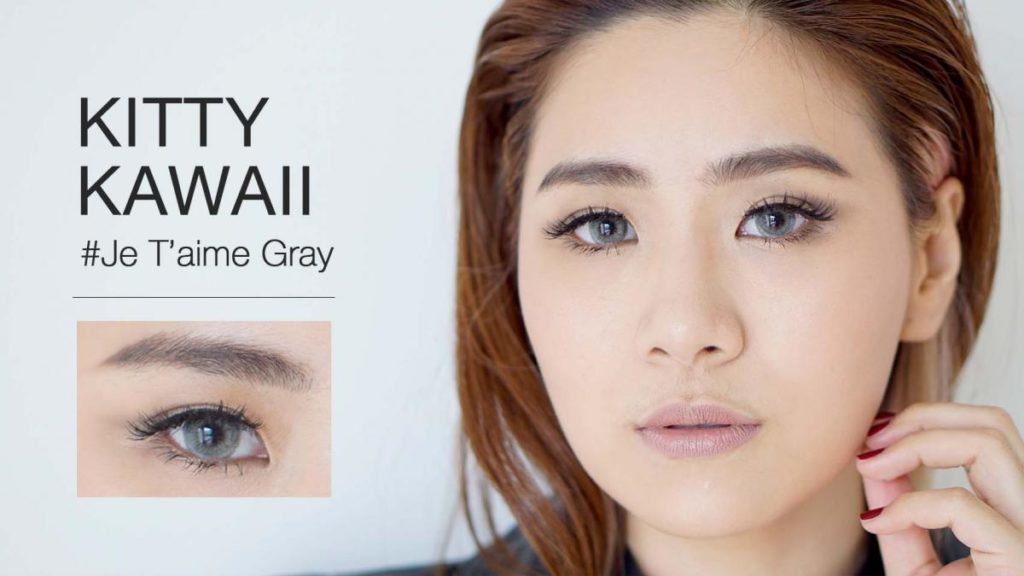Kitty Kawaii Je t'aime Gray Monthly Colored Contacts - Image 9
