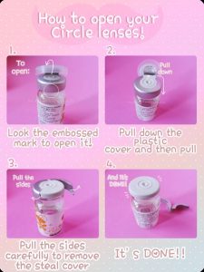 how to open colored contacts vials