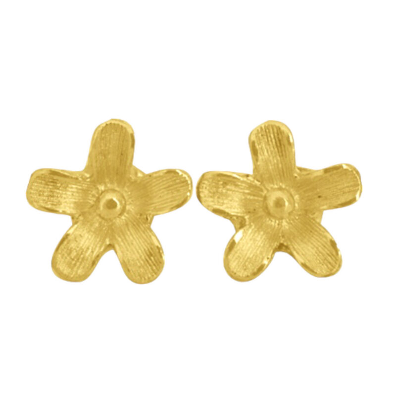 Forget Me Not 22K Gold Earrings, Dainty Gold Earrings - Image 5