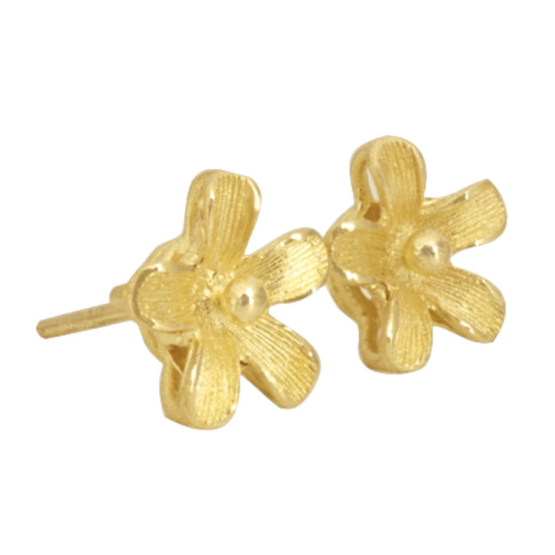Forget Me Not 22K Gold Earrings, Dainty Gold Earrings - Image 6