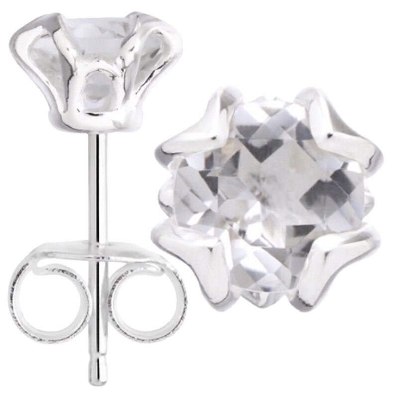 White Topaz Stud Earrings - Image 3