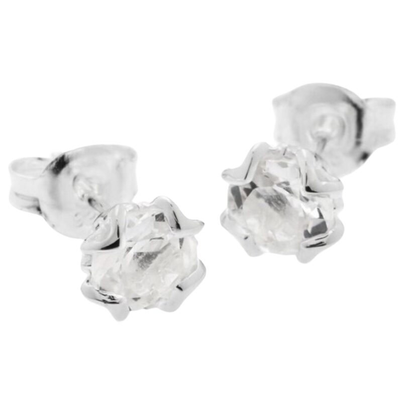 White Topaz Stud Earrings - Image 4