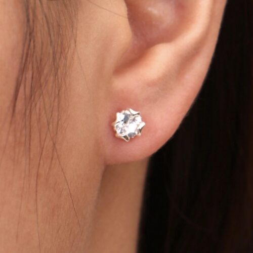 White Topaz Stud Earrings