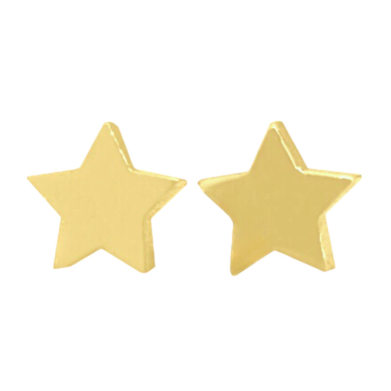 Star Gold Earrings, 20K Solid Gold, Dainty Gold Earrings - Image 4