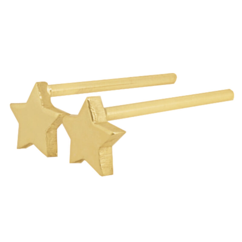 Star Gold Earrings, 20K Solid Gold, Dainty Gold Earrings - Image 7