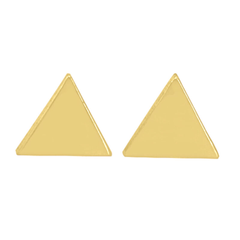 Triangle Gold Earrings, 20K Solid Gold Earrings, Dainty Gold Earrings - Image 5