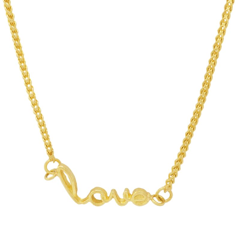 22K Solid Gold Love Gold Pendant Necklace - Image 6