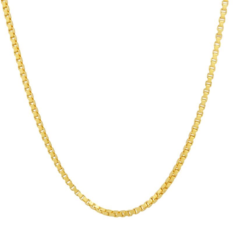 22K Solid Gold Box Chain Necklace - Image 7
