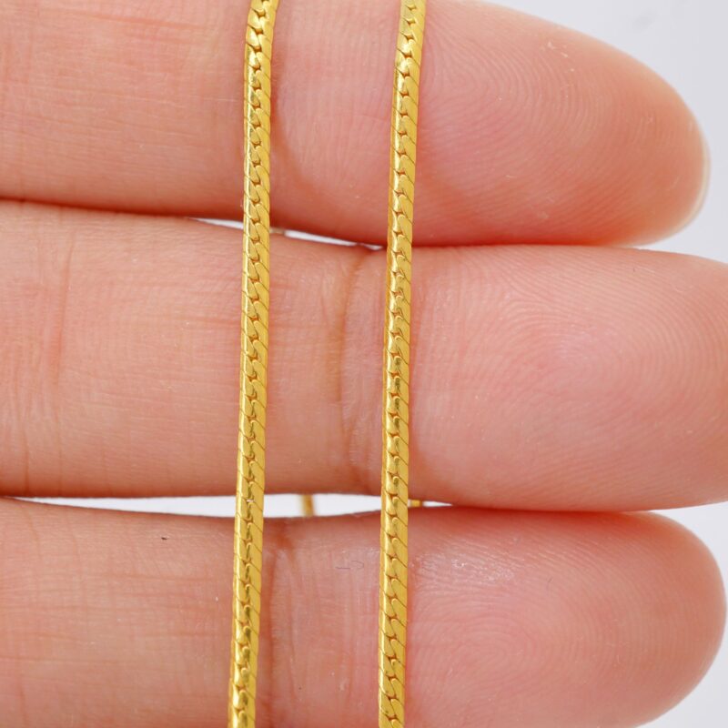 22K Solid Gold Snake Chain Necklace - Image 2