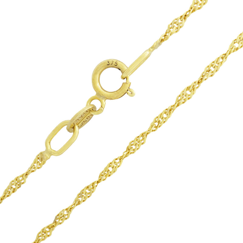 Singapore Chain Necklace 18K Solid Gold - Image 7