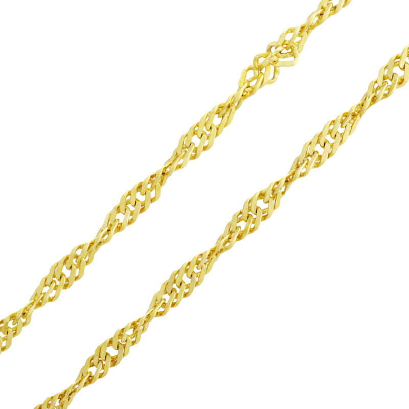 Singapore Chain Necklace 18K Solid Gold - Image 6