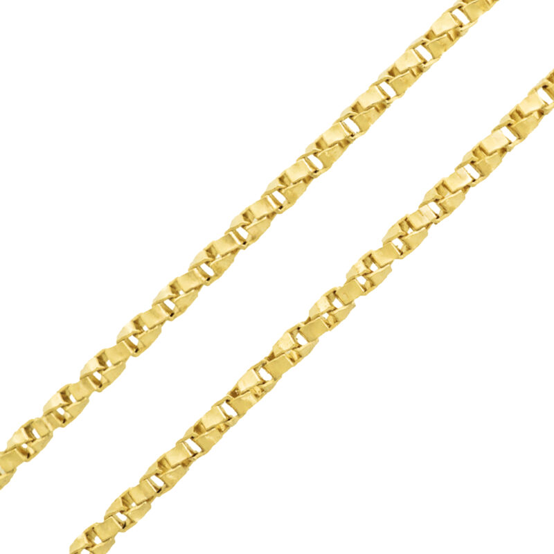 Twisted Box Chain Necklace 9K Solid Gold - Image 7