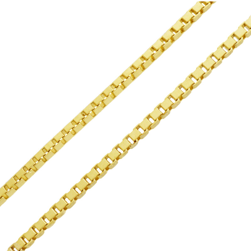 Box Chain Gold Necklace 9K Solid Gold - Image 7