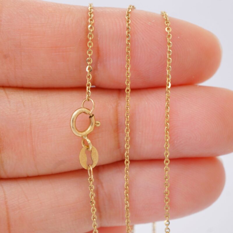 Rolo Chain Gold Necklace 9K Solid Gold - Image 4