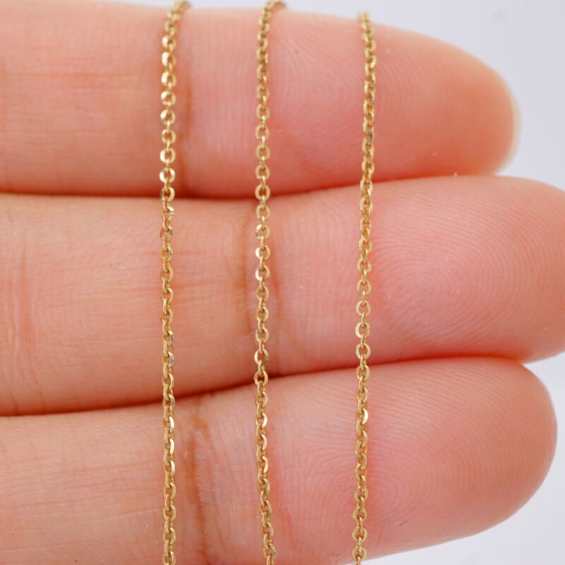 Rolo Chain Gold Necklace 9K Solid Gold - Image 5