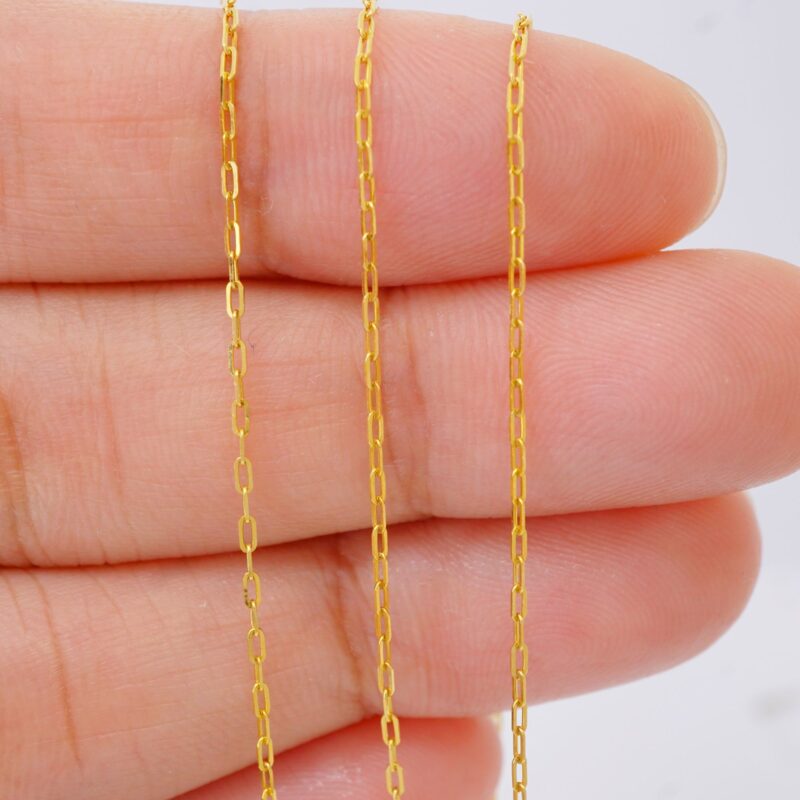 Boat Chain Necklace 9K Solid Gold - Image 6