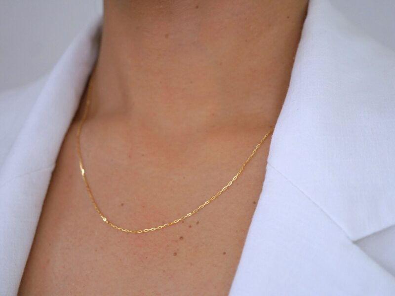 Boat Chain Necklace 9K Solid Gold - Image 4