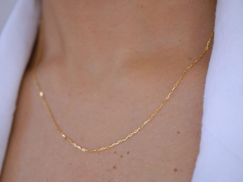 Boat Chain Necklace 9K Solid Gold
