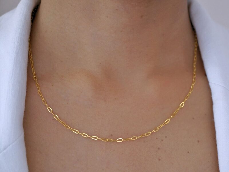 22K Solid Gold Cable Chain Necklace - Image 2