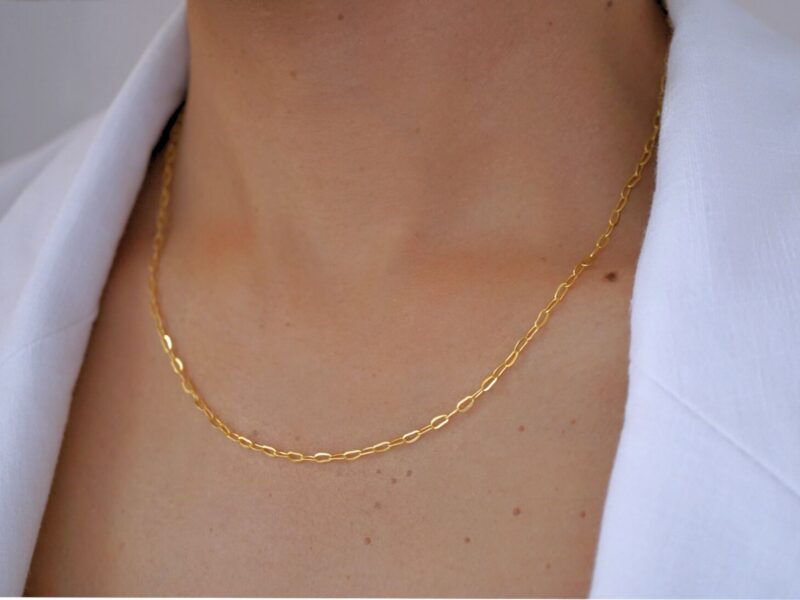 22K Solid Gold Cable Chain Necklace - Image 3