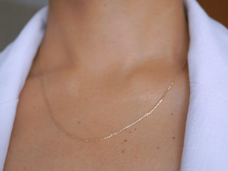 Rolo Chain Gold Necklace 9K Solid Gold - Image 2