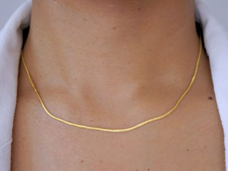 22K Solid Gold Snake Chain Necklace - Image 5