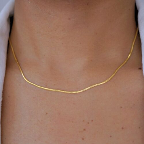 22K Solid Gold Snake Chain Necklace