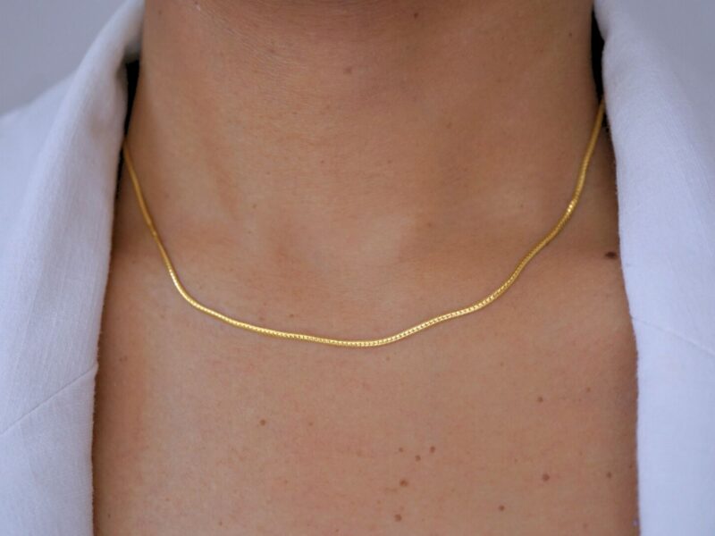22K Solid Gold Snake Chain Necklace