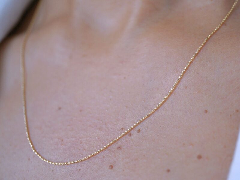 Twisted Box Chain Necklace 9K Solid Gold - Image 3