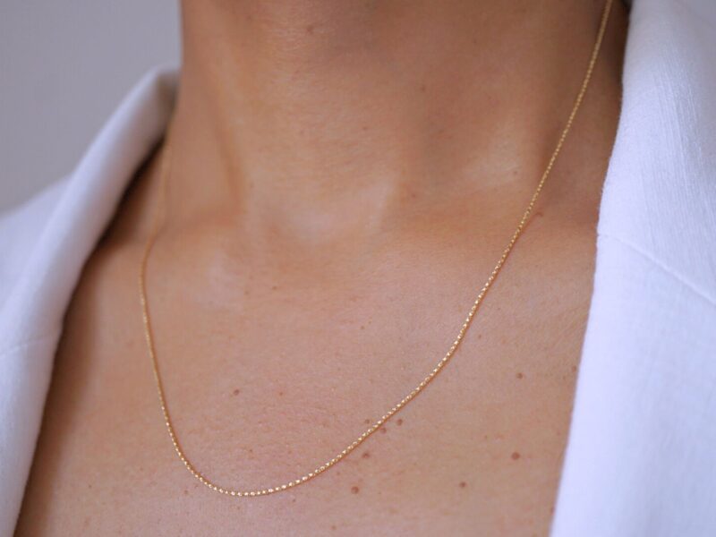 Twisted Box Chain Necklace 9K Solid Gold - Image 2
