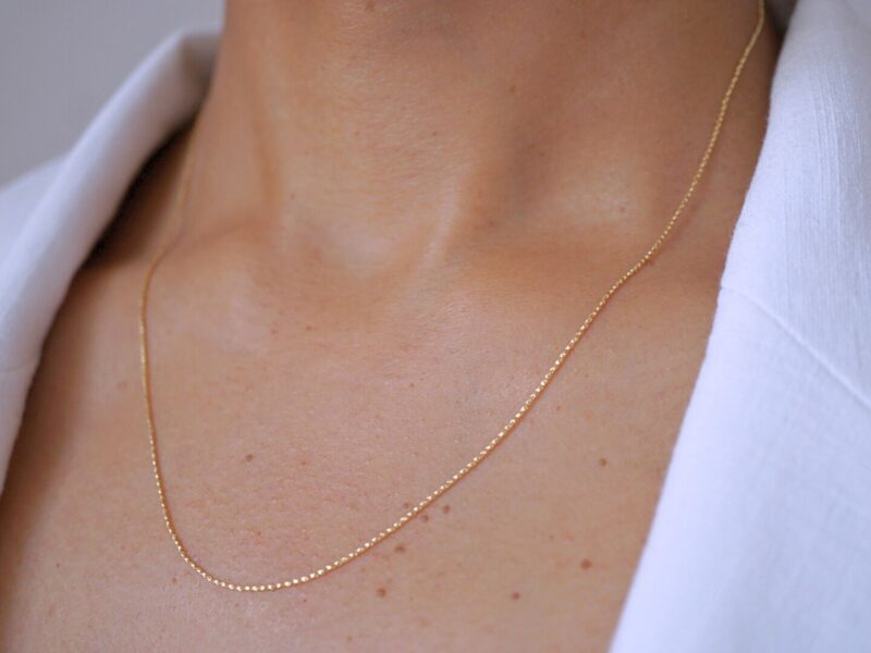 Twisted Box Chain Necklace 9K Solid Gold