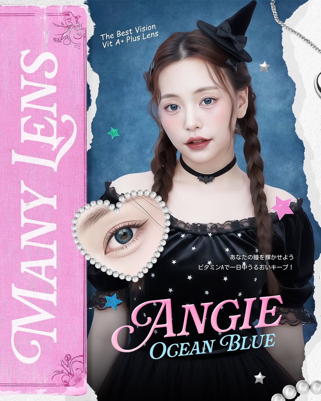 Manylens Angie Ocean Blue Monthly Colored Contacts