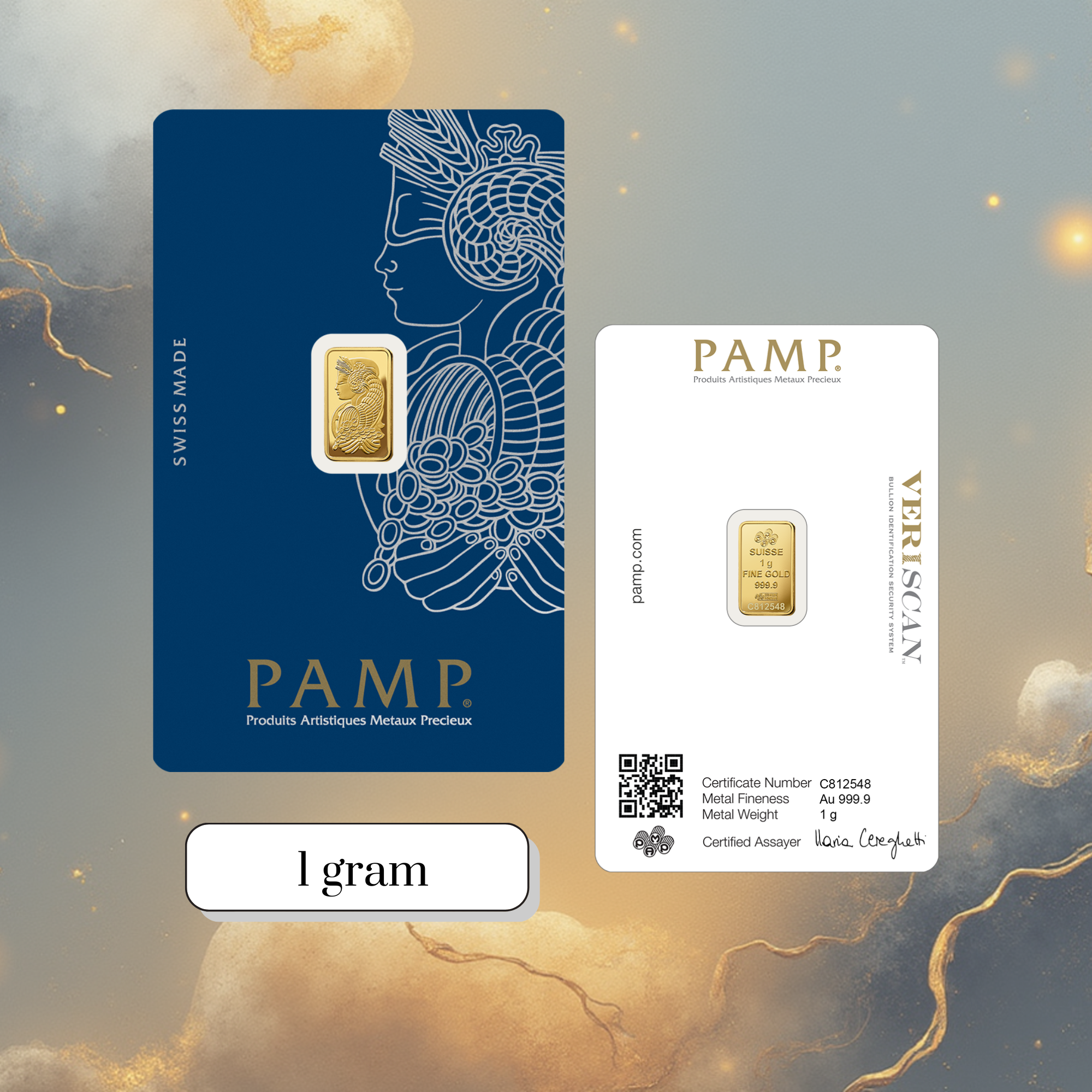 Buy authentic PAMP Suisse Lady Fortuna gold bar in 24K Au 999.9 fine gold at Goldnuine. Swiss made, CertiPAMP certified, trusted by collectors worldwide.