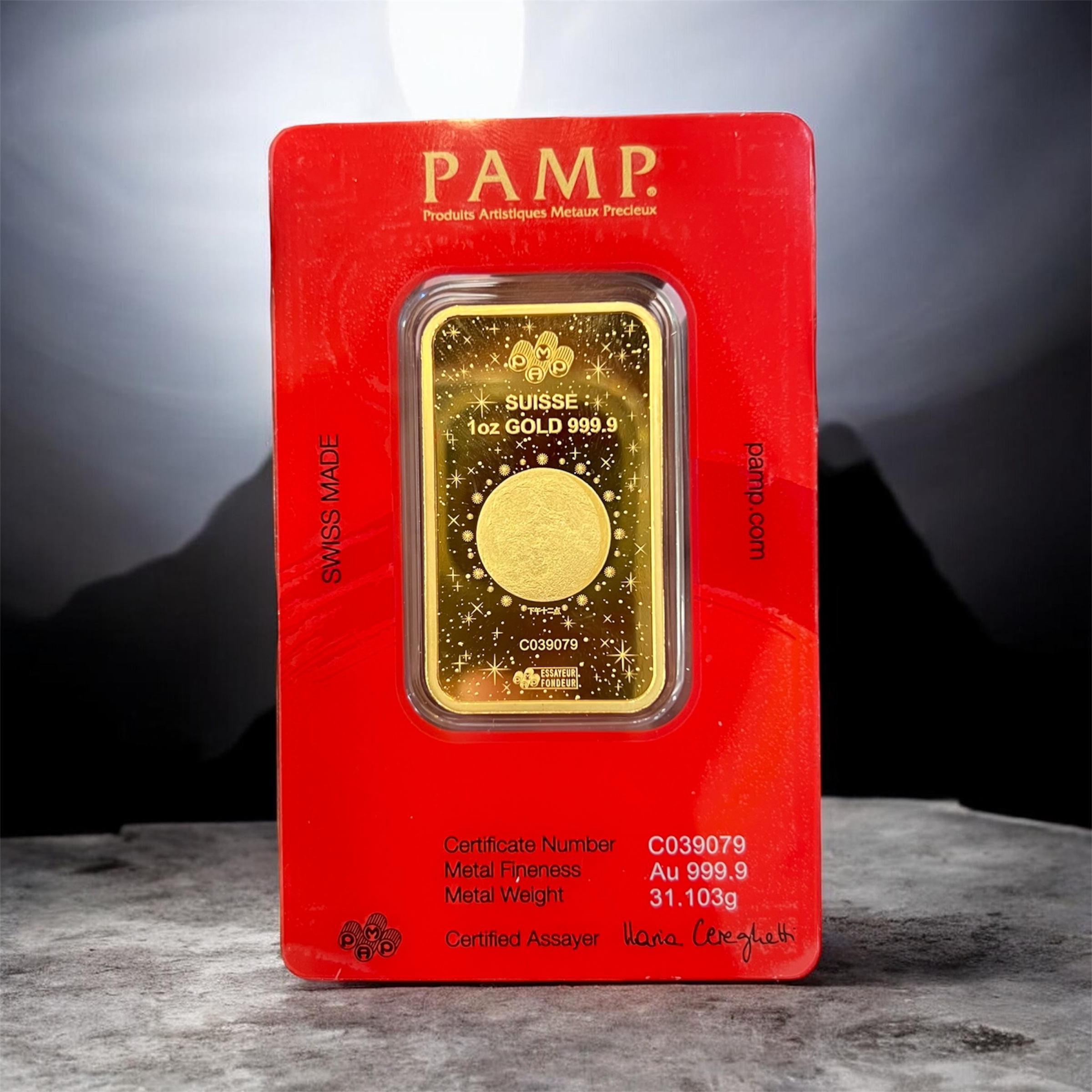 Buy authentic PAMP Suisse Lady Fortuna gold bar in 24K Au 999.9 fine gold at Goldnuine. Swiss made, CertiPAMP certified, trusted by collectors worldwide.
