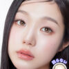 MYFiPN Biv Oatmeal monthly colored contacts with a soft filter-like oatmeal brown tone and defined limbal ring. Silicone hydrogel lenses available in 0.00 to -8.00.