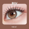 MYFiPN Biv Oatmeal monthly colored contacts with a soft filter-like oatmeal brown tone and defined limbal ring. Silicone hydrogel lenses available in 0.00 to -8.00.