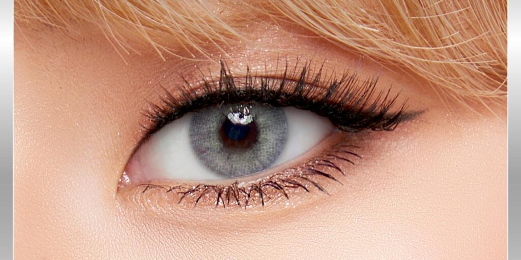 Kitty Kawaii Ava Gray colored contacts for dark eyes provide a natural gray tone that blends evenly for a calm and refined everyday appearance. 0.00 to -10.00.
