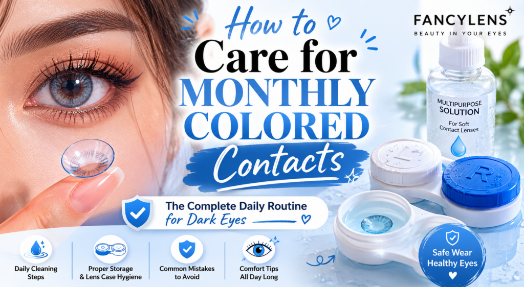 how to care for monthly colored contacts