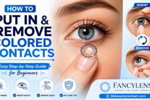 how to put in and remove colored contacts