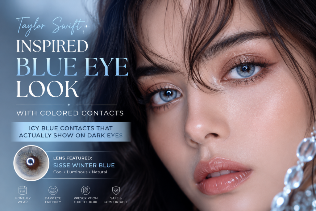 Icy blue eye contact lens