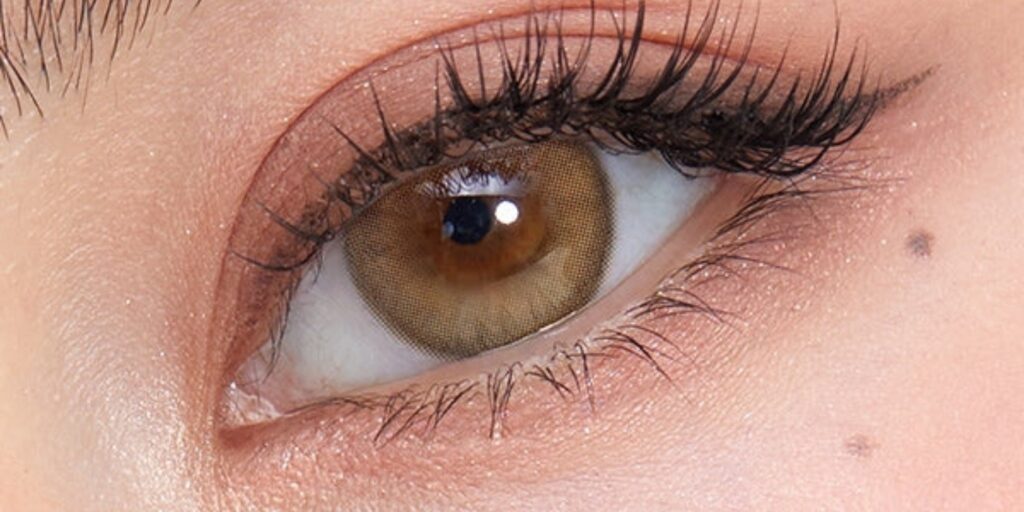 Olens French Shine Hazel golden shimmer hazel colored contacts for dark eyes
