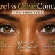Hazel vs Olive Contacts for Dark Eyes