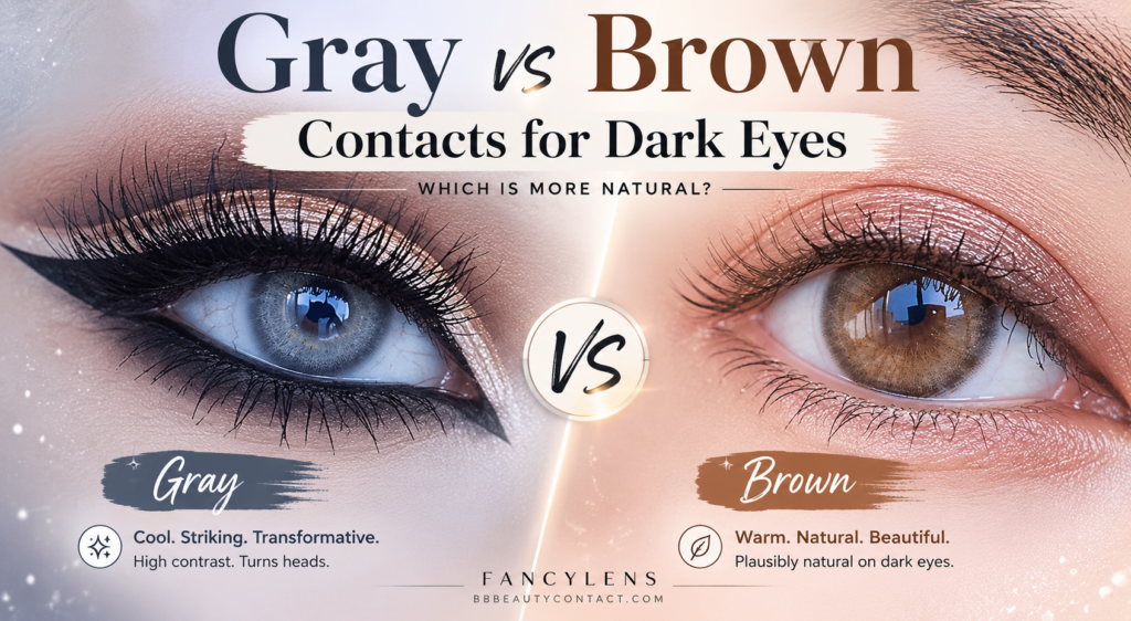 Gray vs Brown Contacts for Dark Eyes — Which Is More Natural?