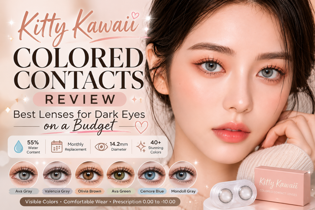 Kitty Kawaii Colored Contacts Review: Best Lenses for Dark Eyes on a Budget