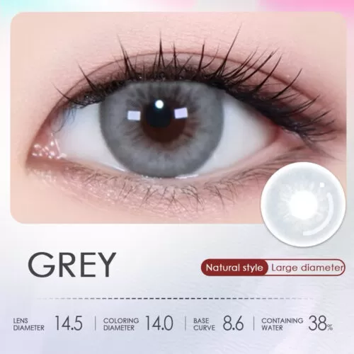Shop Shinye Starfish Gray 6-Month Colored Contacts for dark eyes in a bright single-tone gray shade. Available in powers 0.00 to -4.50.
