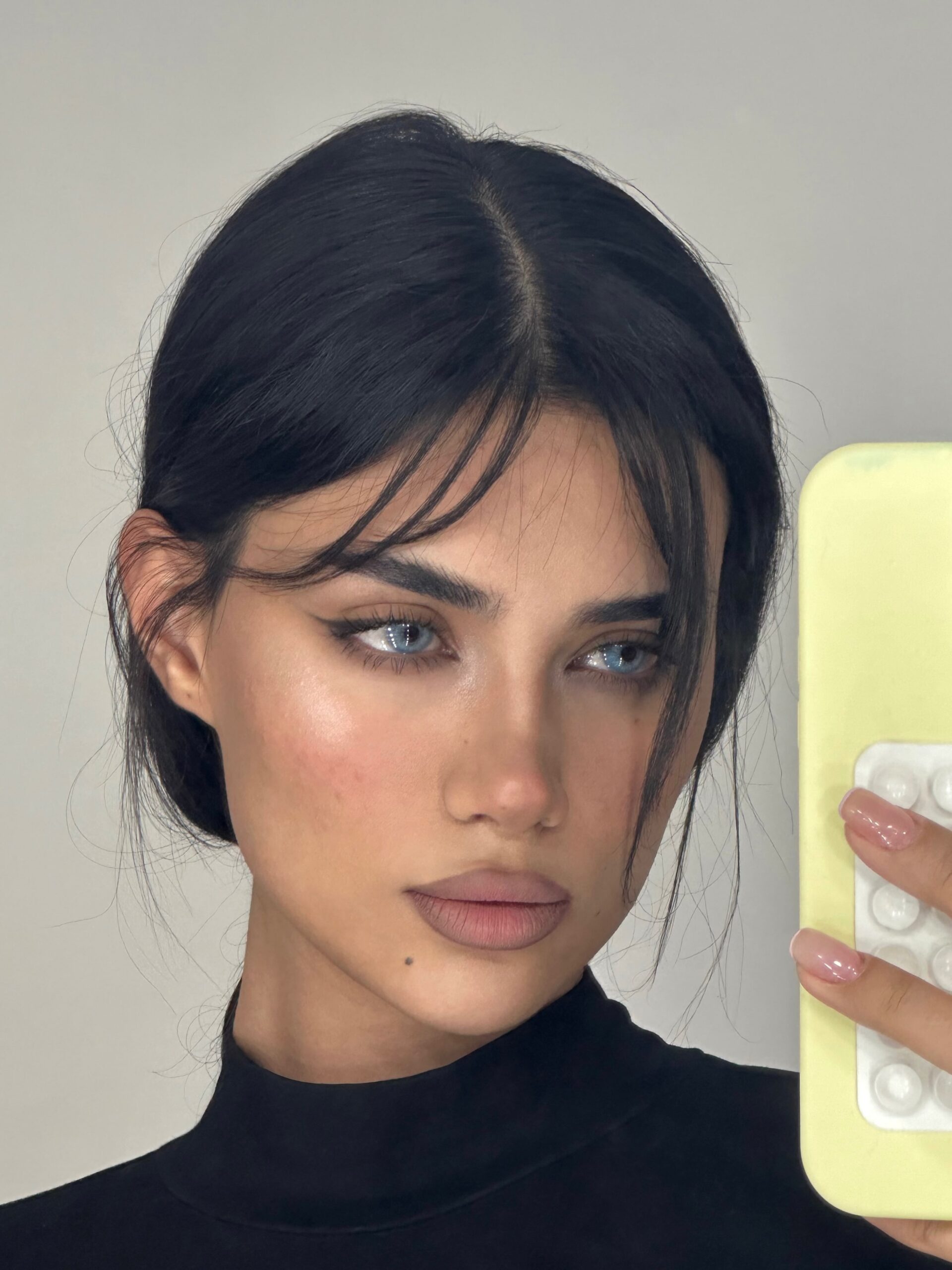 Explore Matia Premium Blue Monthly Colored Contacts for dark eyes. Create a fresh blue eye look with 60% water content and powers from 0.00 to -8.00.